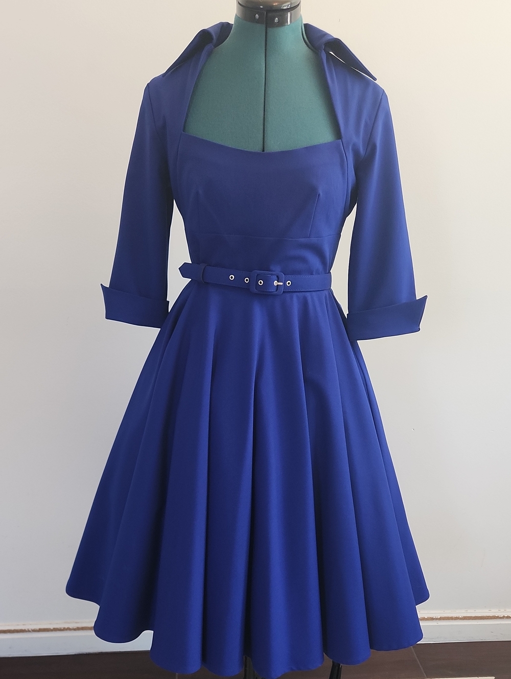 💎 Glamour Bunny Lorelei Royal Blue Dress with Belt